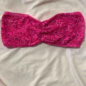 Pink Cheetah Strapless Bra